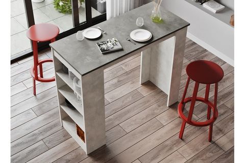 YURUDESİGN STYLE BAR MASASI,  BETON TAŞ ,  120X51, ST1 GT
