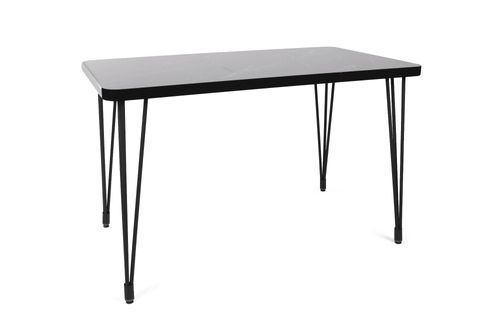 LANSE MASA VE TEL SANDALYE TAKIMI, SİYAH 120X70