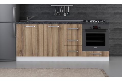 MİNAR 205 CM MUTFAK DOLABI BEYAZ DORE 205-D3-ALT MODÜL