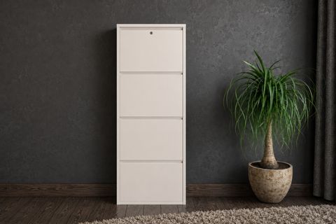 FLEX DÖRTLÜ KİLİTLENEBİLİR METAL AYAKKABILIK, KIRIK BEYAZ