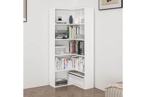 ADEL KÖŞE KİTAPLIK, BEYAZ, 4 RAFLI