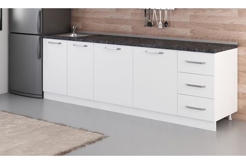 MİNAR 255 CM MUTFAK DOLABI BEYAZ 255-B1-ALT MODÜL