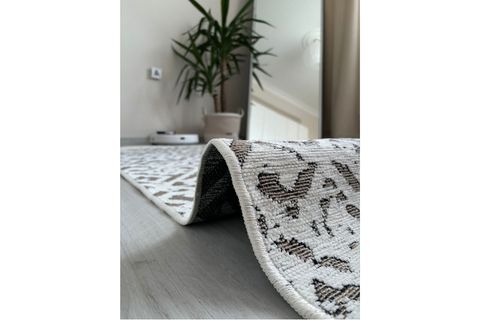BONİTO DOKUMA KAYMAZ TABANLI KİLİM, BEYAZ, 100X200