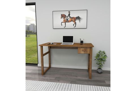 WOODFACE DREAM DOĞAL AHŞAP ÇEKMECELİ ÇALIŞMA MASASI, CEVİZ, 116X55 CM