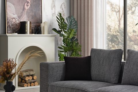 SOLİD DÖRTLÜ KANEPE, KOYU GRİ