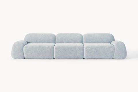 ROSE BUKLE MODÜLER ÜÇLÜ KOLTUK, AÇIK MAVİ