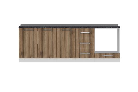 MİNAR 240 CM MUTFAK DOLABI BEYAZ DORE 240-D4-ALT MODÜL