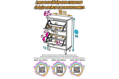 UMAY AYAKLI 52 CM 2 DÜŞER KAPAKLI AYAKKABILIK, MEŞE