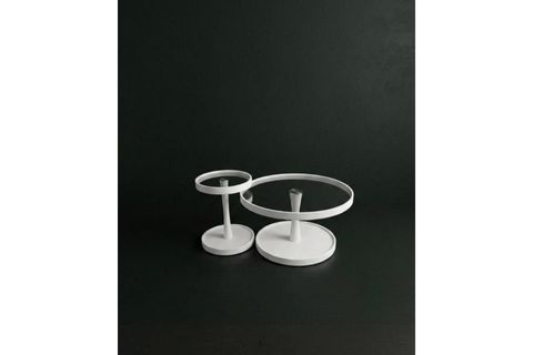 COSMOS İKİLİ ORTA SEHPA, BEYAZ BRONZ CAM