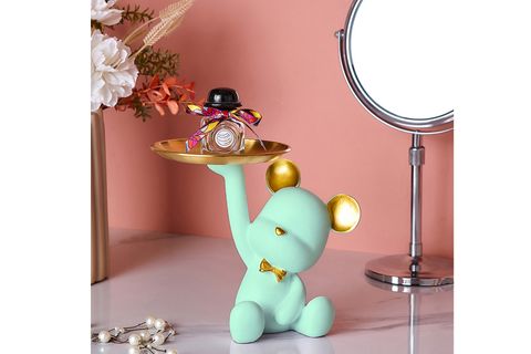 TABAK TUTAN AYICIK BİBLO SUNUMLUK, YEŞİL