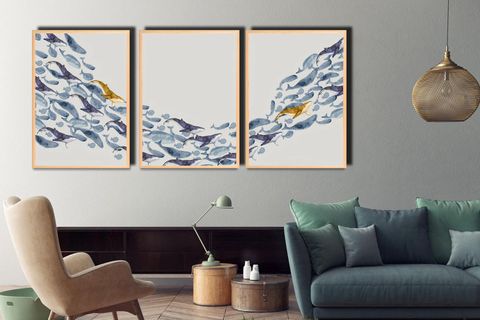 BALİNALAR TABLO SETİ, 50X70