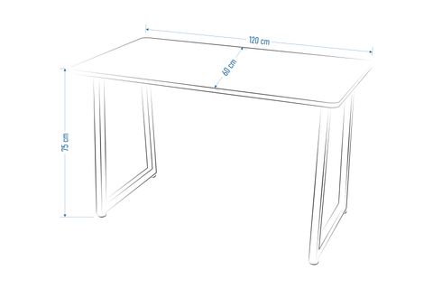 BİGA SABİT MDF METAL AYAK ÇALIŞMA OFİS MASASI 60X120 CM