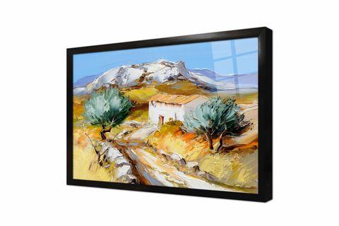 KÖY EVİ MANZARA CAM TABLO, ÇERÇEVESİZ, 50X70, C02000216