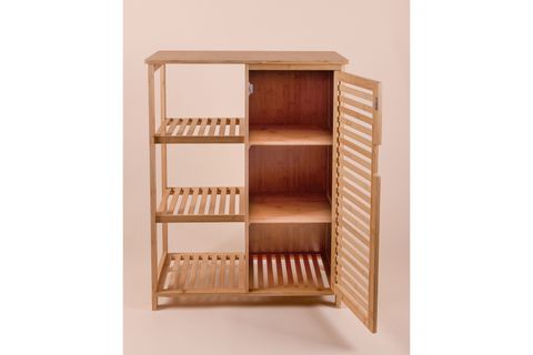THE MİA BAMBU 4 KATLI KAPAKLI DOLAP RAF, 87X66X33 CM