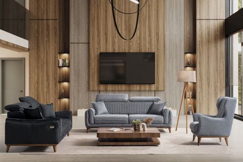 TİTAN YATAKLI ÜÇLÜ KOLTUK, GRİ