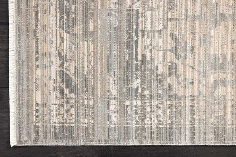 PERA HALI GÜMÜŞ GRİ VE BEJ ESKİTME DESENLİ MODERN HALI FMRT01 272X382 CM
