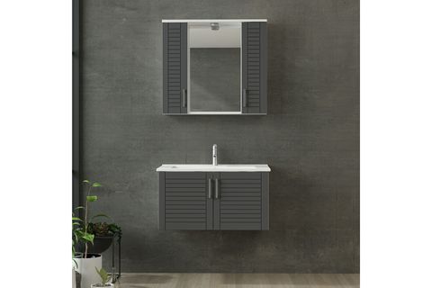 VERA BANYO DOLABI 85CM AS2K 2K1A ETJ BEYAZ ANTRASİT