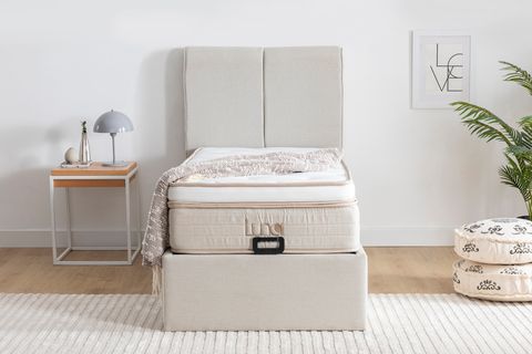 LUNA TOTE BAZA BAŞLIK YATAK SETİ, KREM, 100X200