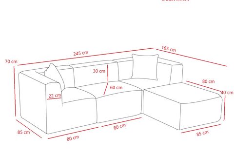 RAKS SERİSİ MODULER FULL SÜNGER KÖŞE KOLTUK, SAĞ VE SOL, GRİ