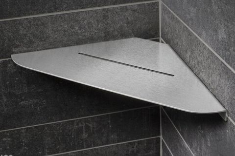 PASLANMAZ ÇELİK BANYO KÖŞE RAFI, GÜMÜŞ GRİ, 1515 CM