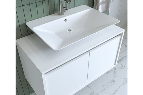 BANOS ROOMART BANYO DOLABI, LAVABOLU, MAT BEYAZ, 85 CM