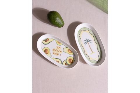 THE MİA ITALİAN SUMMER OVAL SERVİS TABAĞI 2Lİ 23 CM