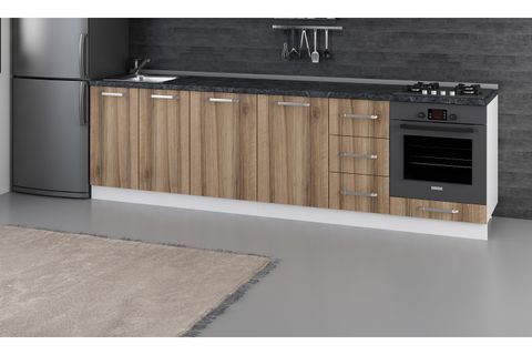 MİNAR 280 CM MUTFAK DOLABI BEYAZ DORE 280-D6-ALT MODÜL