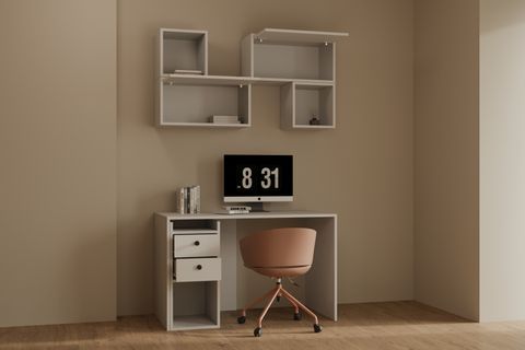 MÜSEL MODERN ÇALIŞMA MASASI, 2 KAPAKLI 2 ÇEKMECELİ