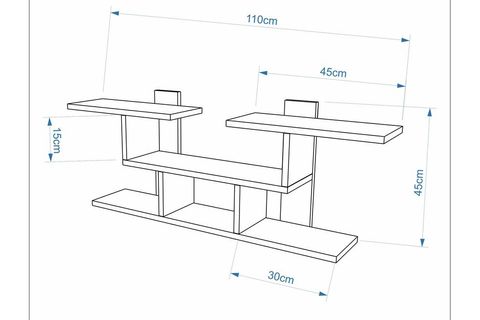 NETWORK KİTAPLIKLI DUVAR RAFI, MEŞE