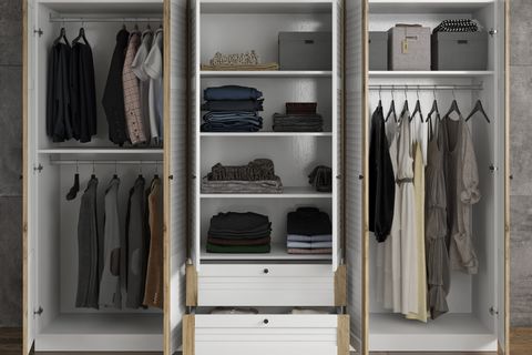 BELİZE AYVAZ 6 KAPAK 2 ÇEKMECELİ GARDIROP 270 CM BEYAZ-ATLANTİK ÇAM