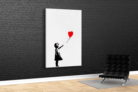 TABLO360 BANKSY KIRMIZI BALON KANVAS TABLO 75X50
