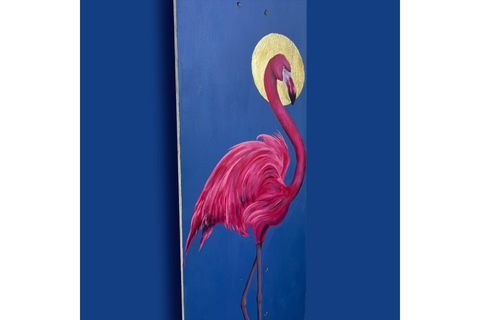 HOLY FLAMINGO KAYKAY EL YAPIMI AHŞAP DUVAR DEKORU