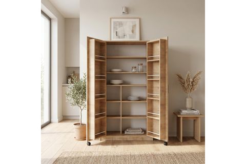 CABANA 21 BÖLMELİ TEKERLEKLİ KİLER DOLABI, MEŞE