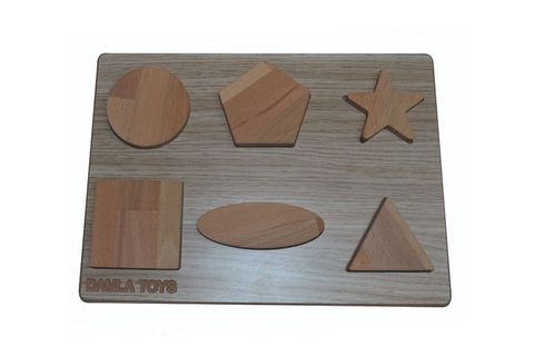 GEOMETRİK ŞEKİLLİ EĞİTİCİ AHŞAP PUZZLE, ALTILI