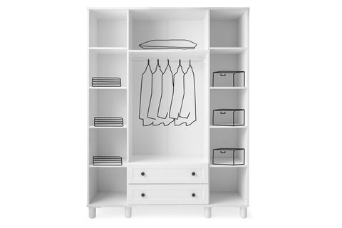 NOLA GARDIROP, BEYAZ, 4 KAPAKLI