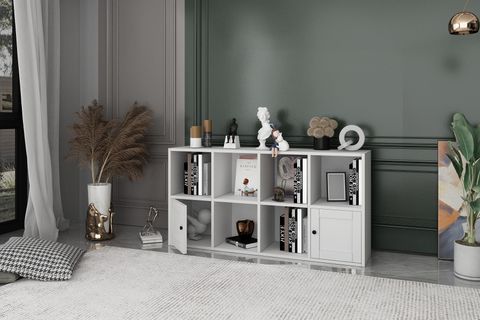 BKCONCEPT 2 KAPAKLI RAFLI KİTAPLIK, 130 CM, BEYAZ, KTP-1083