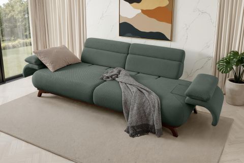 ALASKA SIRT MEKANIZMALI CEVIZ KASALI ÜÇLÜ KOLTUK, YEŞİL