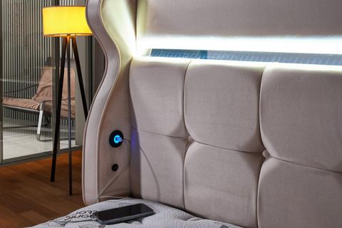 DEFNE TEK KİŞİLİK YATAK BAZA BAŞLIK SETİ, KREM, 100X200