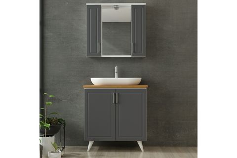 SANYA BANYO DOLABI AY2K101, ANTRASİT, 85CM