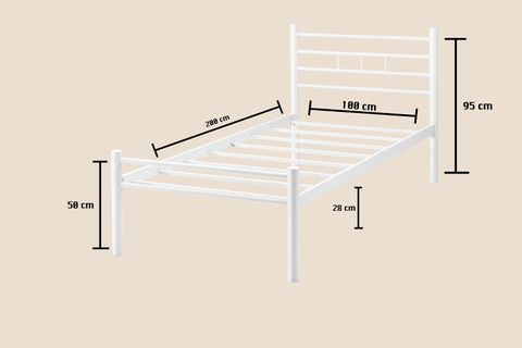 EVGER METAL KARYOLA, K70, BEYAZ, 100X200