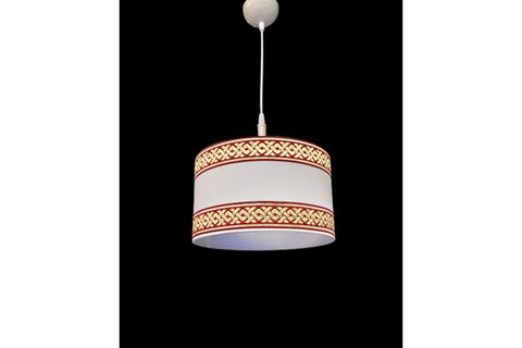 BORDO GOLD DOKUMA ŞERİTLİ SARKIT AVİZE, KREM