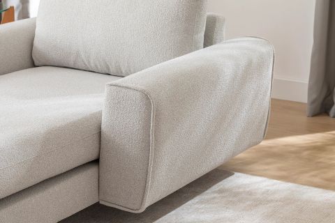 MERLİN DAYBED, FİTİLLİ KOL, NATUREL AYAK, RECYCLED KUMAŞ, AÇIK GRİ