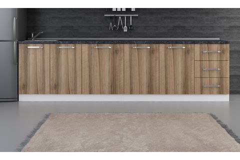 MİNAR 300 CM MUTFAK DOLABI BEYAZ DORE 300-D1-ALT MODÜL