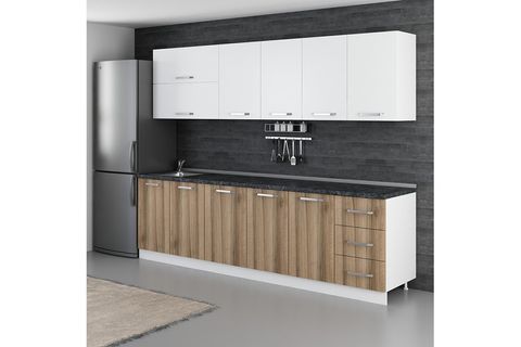 MİNAR ASYA 275 CM MUTFAK DOLABI BEYAZ DORE 275-D2