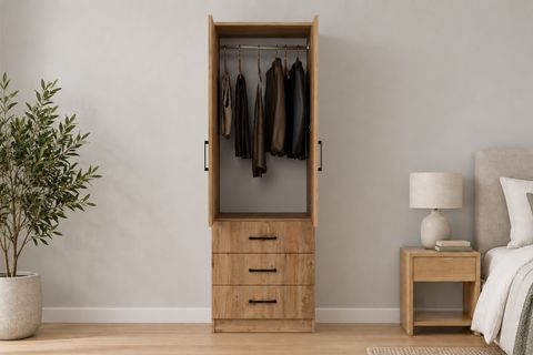 EASY GARDIROP, ATLANTİK ÇAM, 2 KAPILI 3 ÇEKMECELİ