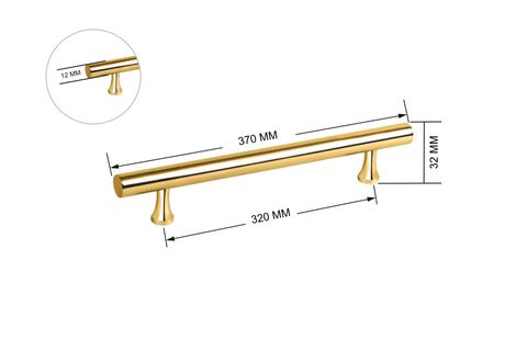 ZİRVE BEST ALÜMİNYUM KULP, ALTIN, 320 MM