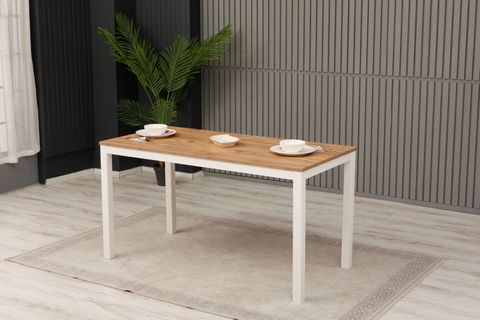 ARPELİA YEMEK MASASI BEYAZ ATLANTİK ÇAM, 140 CM