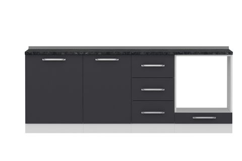 MİNAR 215 CM MUTFAK DOLABI BEYAZ ANTRASİT 215-A3-ALT MODÜL