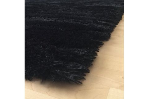 TAVŞAN TÜYÜ DEKORATİF POST HALI, SİYAH, 80X250