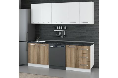 MİNAR 220 CM MUTFAK DOLABI BEYAZ DORE 220 D11